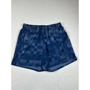 DSG Womens Blue Checkered Active Running Shorts Size Large RN104141